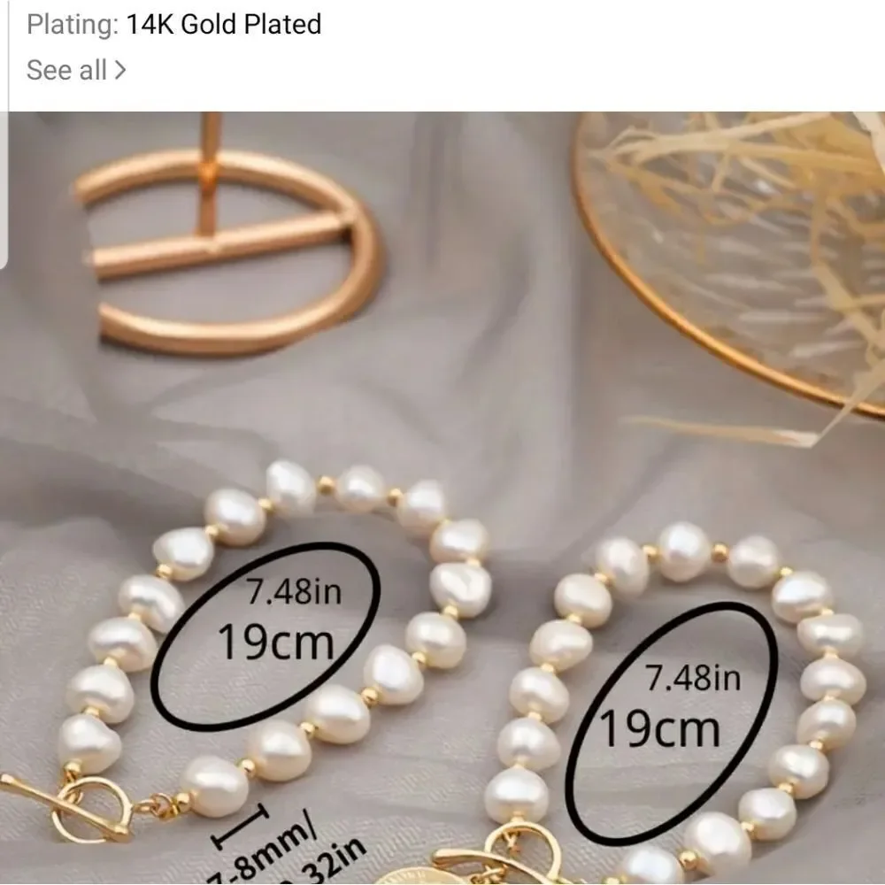 Baroque Fresh Water Pearls Champagne - Picture 3 of 10